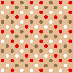 Clairefontaine Geschenkpapierrolle Kraft 70g 50x0,70m, Weihnachten, Punkte rot/weiß/gold - Kartonbraun 223800C