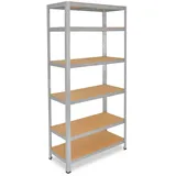 shelfplaza HOME 200x90x40 cm Schwerlastregal in verzinkt mit 6 Böden und 145 kg Traglast pro Boden