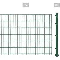 Arvotec Doppelstabmattenzaun ARVOTEC "ESSENTIAL 123 zum Aufschrauben", grün (dunkelgrün), H:123cm, Stahl, Kunststoff, Zaunelemente, Zaunhöhe 123 cm, Zaunlänge 2 - 60 m