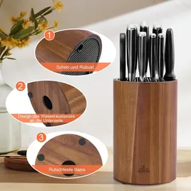 enoking Messerblock aus Akazienholz für