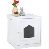 Relaxdays Katzenschrank weiß Weiß