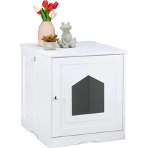 Relaxdays Katzenschrank weiß Weiß