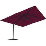 paramondo parapenda Ampelschirm, 4 x 3 m, rechteckig, bordeaux, Gestell inkl. Standkreuz, anthrazit drehbar mit Kurbel, UV-Schutz & Neigefunktion ... - bordeaux