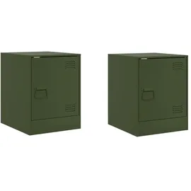 vidaXL Nachtschrank 34,5 x 39 x 44 cm Olivgrün