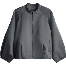Someday Damen Jacke | NORIELLA Boxy Blousonjacke aus Satin Silver Moon, 38