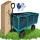 sillar Bollerwagen klappbar 350 kg blau mit Gartenhandschuhen
