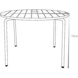 vente-unique Gartentisch Ø 110 x 0 cm Khaki/Grün