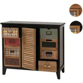 Mendler Apothekerkommode HWC-O63 Schrank 80x91x40cm Schwarz