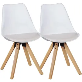 KADIMA DESIGN Esszimmerstuhl Lund Kunstleder weiß 2er Set
