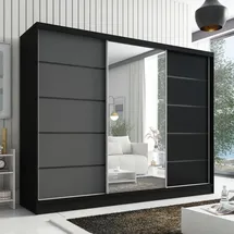 a&j möbelland gmbh Schiebetürenschrank AURELIA 2 200 x 0 x 0 cm Schwarz/Grau