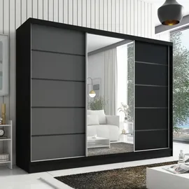 a&j möbelland gmbh Schiebetürenschrank AURELIA 2 200 x 0 x 0 cm Schwarz/Grau