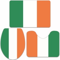 Badteppich-Set 3-teilige, rutschfeste,Rot, Genauigkeit, einfache Flagge von Irland, irisch, richtige Größe, Proportion, Farben, gena,rutschfeste Badematte, U-förmiger Konturteppich und Toilettendeckel