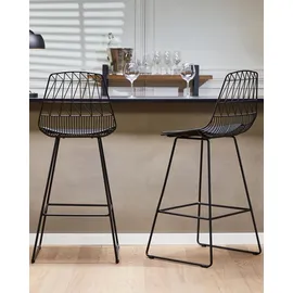 Beliani Barhocker Preston 2er Set Schwarz
