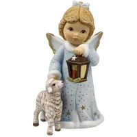 GOEBEL Engelfigur Heller Schein im Krippenstall - Winterengelchen Nina & Marco