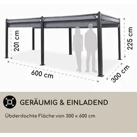 Blumfeldt Pantheon Cortina 3 x 6 m inkl. 4 Seitenteile Grau