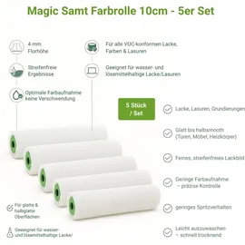 varivendo Magic Samt Ersatzwalzen 10 cm