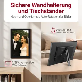 Xoro 11 Zoll WiFi Digitale Bilderrahmen, 1280x800 HD IPS Touch Display, 16GB Speicher, Automatische Rotation, Teilen Sie Fotos sofort von überall aus