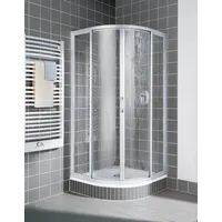 Kermi NOVA 2000 Viertelkreis-Duschkabine mit Gleittüren 77 x 80 cm Silber Mattglanz