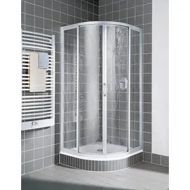 Kermi NOVA 2000 Viertelkreis-Duschkabine mit Gleittüren 77 x 80 cm Silber Mattglanz