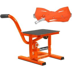 Motorradständer Cross-Lift M + Handprotektoren passend für Borossi BT 450 Enduro GS/LX orange
