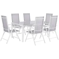 Beliani Gartentisch Set Grau 6-Sitzer Loungemöbel, Loungemöbel-Sets