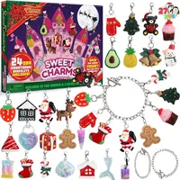 24-Tage-Weihnachts-Adventskalender mit 24 Anhängern und 3 Armbändern Countdo...