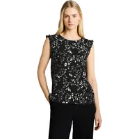 Tom Tailor Loose Fit Top mit Volants Schwarz M