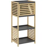 [en.casa] Badregal Kydesby 83x39x30 cm Bambus Natur/Grau [en.casa]