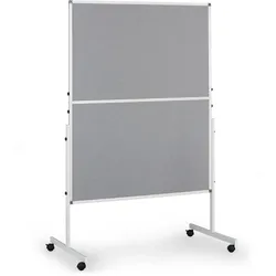 Mobile Informationstafel, faltbar, grauer Stoff, 1200 × 1500 mm