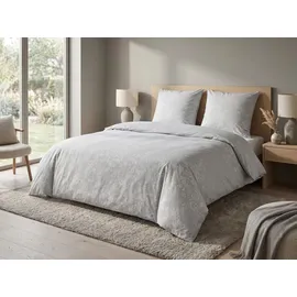 Beliani Morningside Floral Grau/Weiß 200 x 220 cm + 2 x 40 x 80 cm