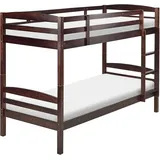 Beliani Hochbett Regat 90 x 200 cm Kiefer dunkelbraun