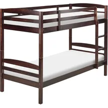 Beliani Hochbett Regat 90 x 200 cm Kiefer dunkelbraun