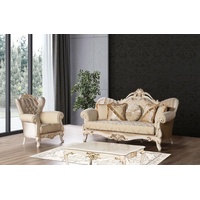 JVmoebel Sofa, Sofa Couch Polster Stoff 3+1 Sitzer + Couchtisch 3tlg. weiß