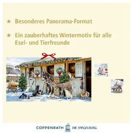 Coppenrath Verlag Wand-Adventskalender Nostalgische Weihnacht bei den Tieren im Stall