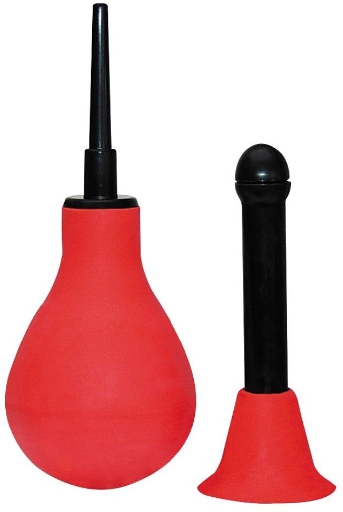 Intimdusche rot mit 2 Aufsätzen und Pumpball | Anale & vaginale Hygiene You2Toys 1 St
