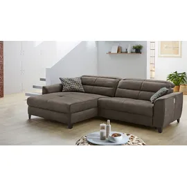 Die Möbelfundgrube Ecksofa Mikrofaser mit Relaxfunktion Braun