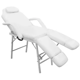vidaXL Kosmetikstuhl Tragbar Kunstleder 185×78×76 cm Weiß