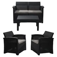 Relaxdays Set 4-tlg. Schwarz/Grau