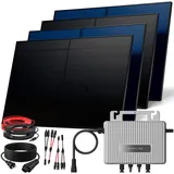 SUNNIVA® 2000W Balkonkraftwerk BIFAZIAL FULLBLACK komplett Steckdose Ecoflow 800W Wechselrichter, PV Solaranlage, 4x 500W Glas-Glas Solarmodule, inkl. 5m Kabel, Bluetooth WIFI, Komplettset