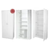 home collective Kleiderschrank Mehrzweckschrank Regal 74cm breit 180cm hoch Aktenschrank mit SOFT CLOSE Türdämpfer weiß - Weiß