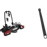 Thule VeloCompact Fahrradträger für Anhängerkupplung 2 Fahrräder & Wheel Strap G6, Schwarz, 39.5 cm