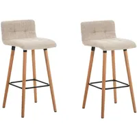 CLP 2er Set Barhocker Lincoln Stoff natura/creme