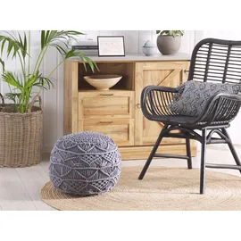 Beliani Pouf KAYSERI Baumwolle 40 x 40 x 40 cm Grau