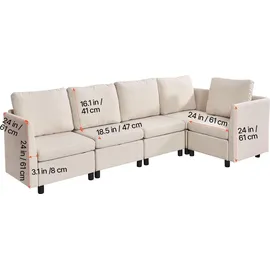 Vevor Ecksofa 5 Sitzer  Beige