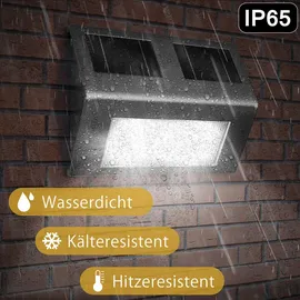 monzana Solarleuchte Edelstahl 4er Set IP65 Dämmerungssensor schwarz