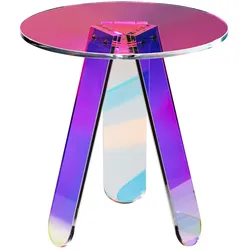 VEVOR Acryl-Beistelltisch φ45 x 48 cm, Bunter Acryl-Beistelltisch Bartisch Leicht zu Reinigen, Acryl-Couchtish für Kaffee, Getränke, Essen, Snacks, Couchtisch für Wohnzimmer, Schlafzimmer usw.