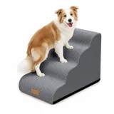 Vounot® Hundetreppe Haustiertreppe Aus Hochdichtem Schwamm, Rutschfest, 72x40x50cm Grau