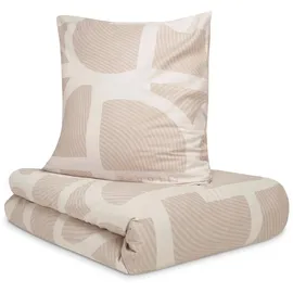 Bugatti Bettgarnitur Abstrakt Beige 155 x 220 cm + 80 x 80 cm