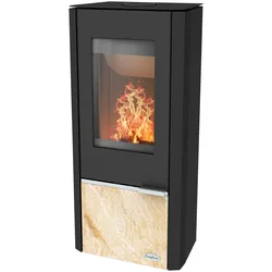 Kaminofen FIREPLACE "Kingstone Sandstein", schwarz, Kaminöfen, Außenluftanschluss