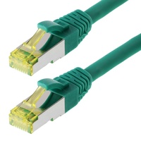 Helos Patchkabel S/FTP CAT 6a grün 0,5m Patchkabel mit